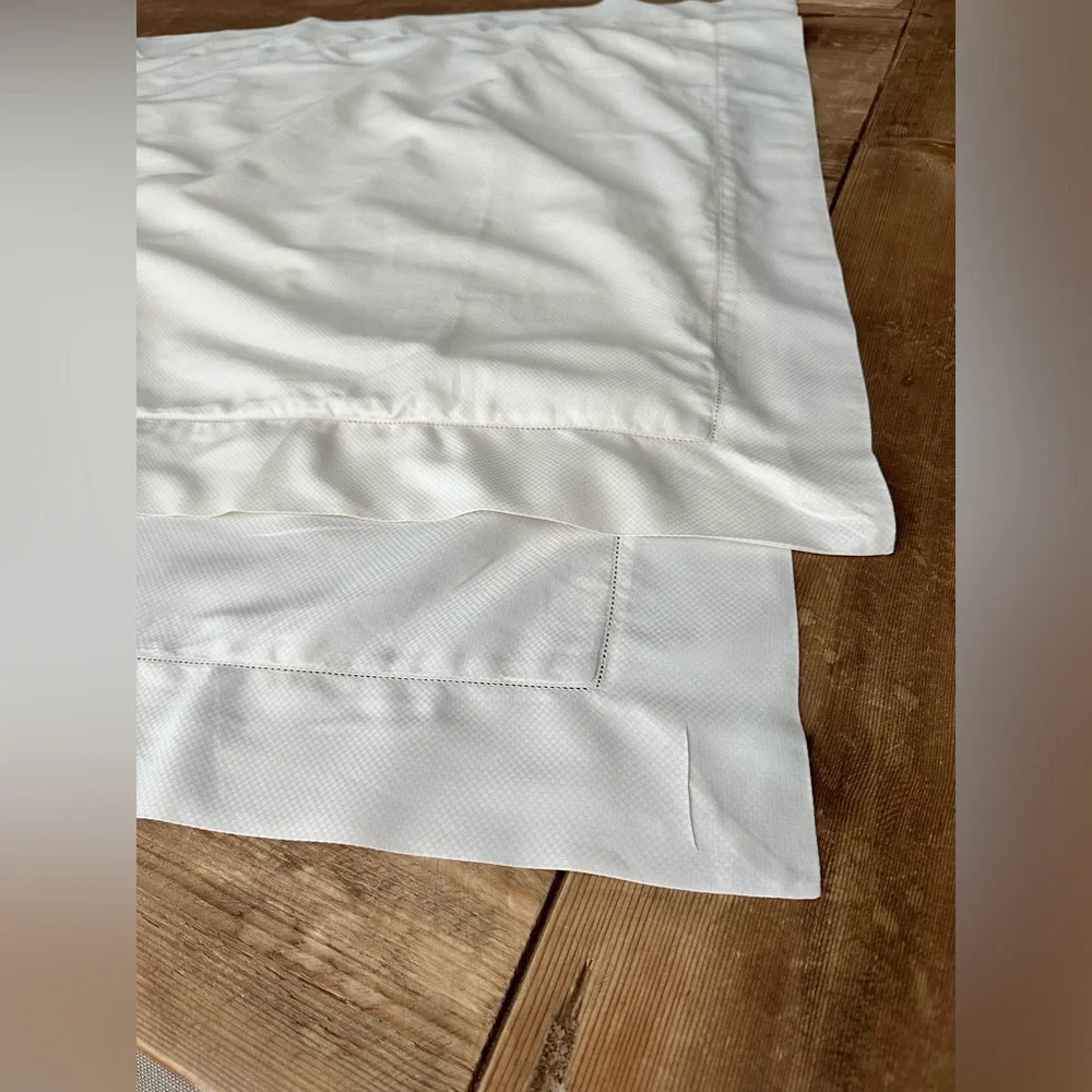 Portico luxury linens. Set of two ivory euro shams